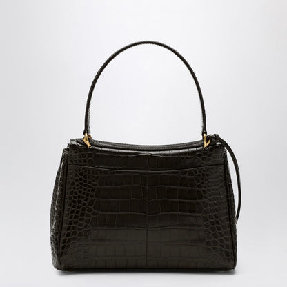 Balenciaga Small Rodeo brown crocodile-effect leather handbag brown