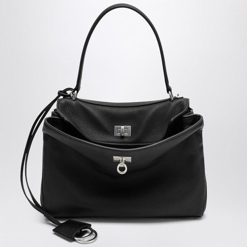 Balenciaga Smooth Black Calfskin Small Rodeo Bag Black