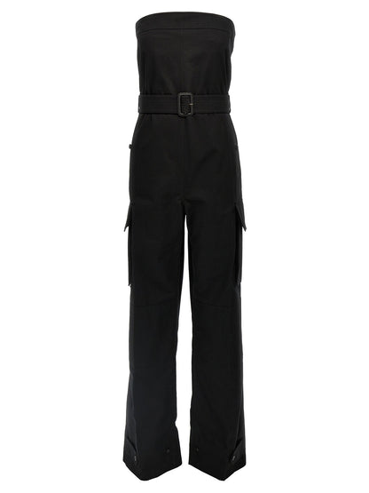 Saint Laurent Cassandre Bustier Jumpsuit Black