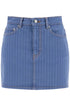 Ganni striped overdyed denim mini skirt