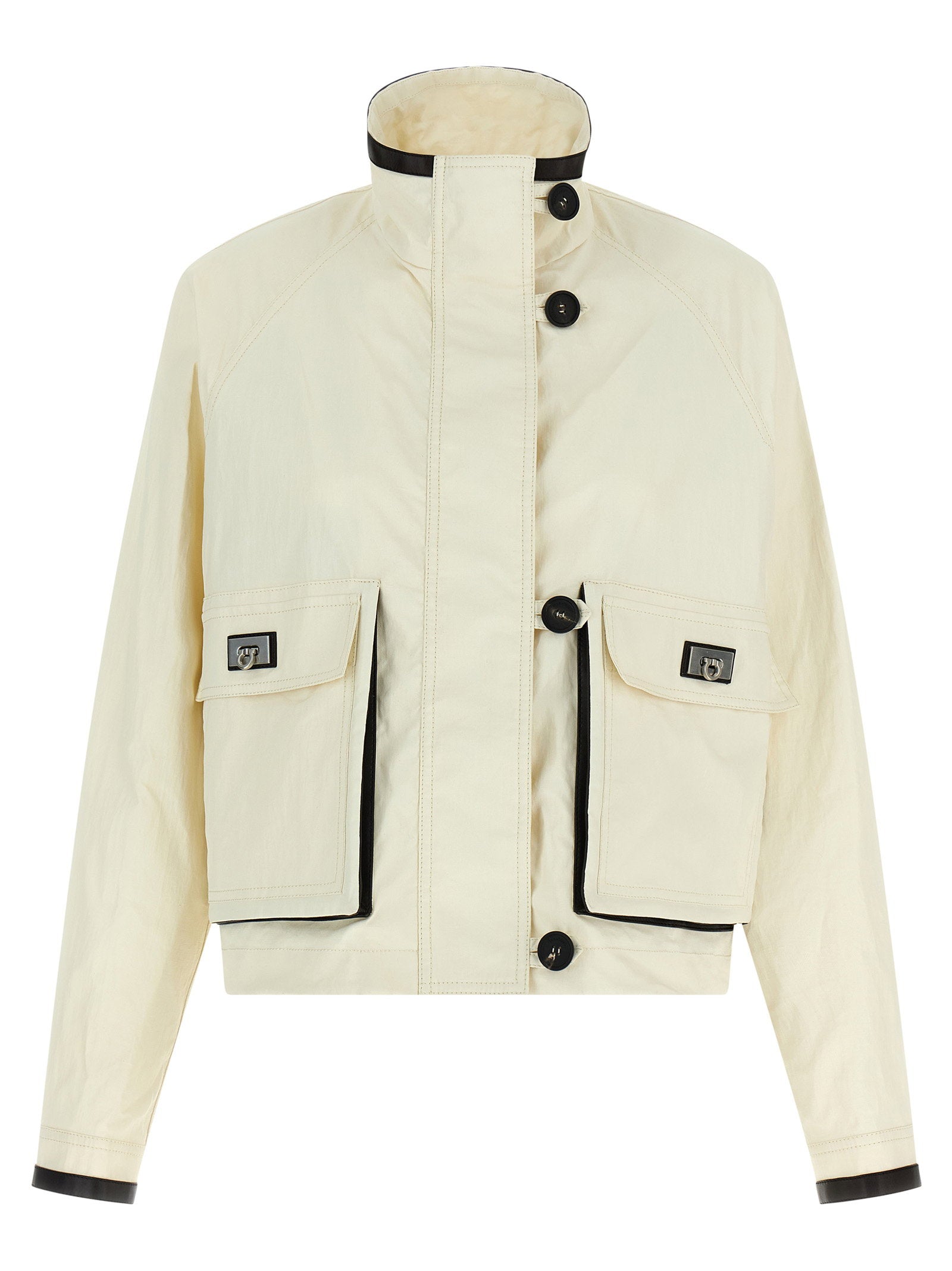 Ferragamo Tech Linen Jacket White