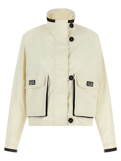 Ferragamo Tech Linen Jacket White