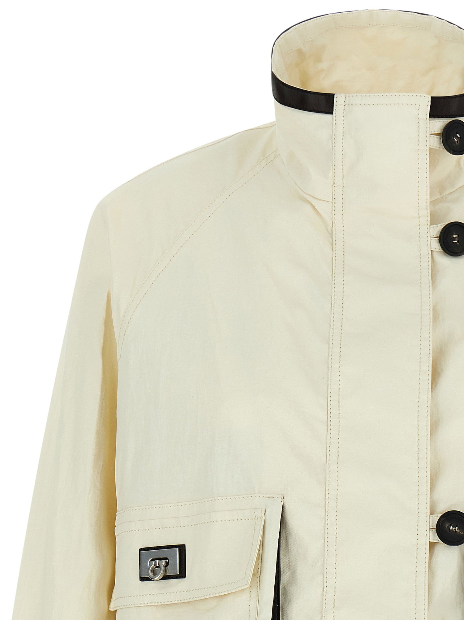 Ferragamo Tech Linen Jacket White