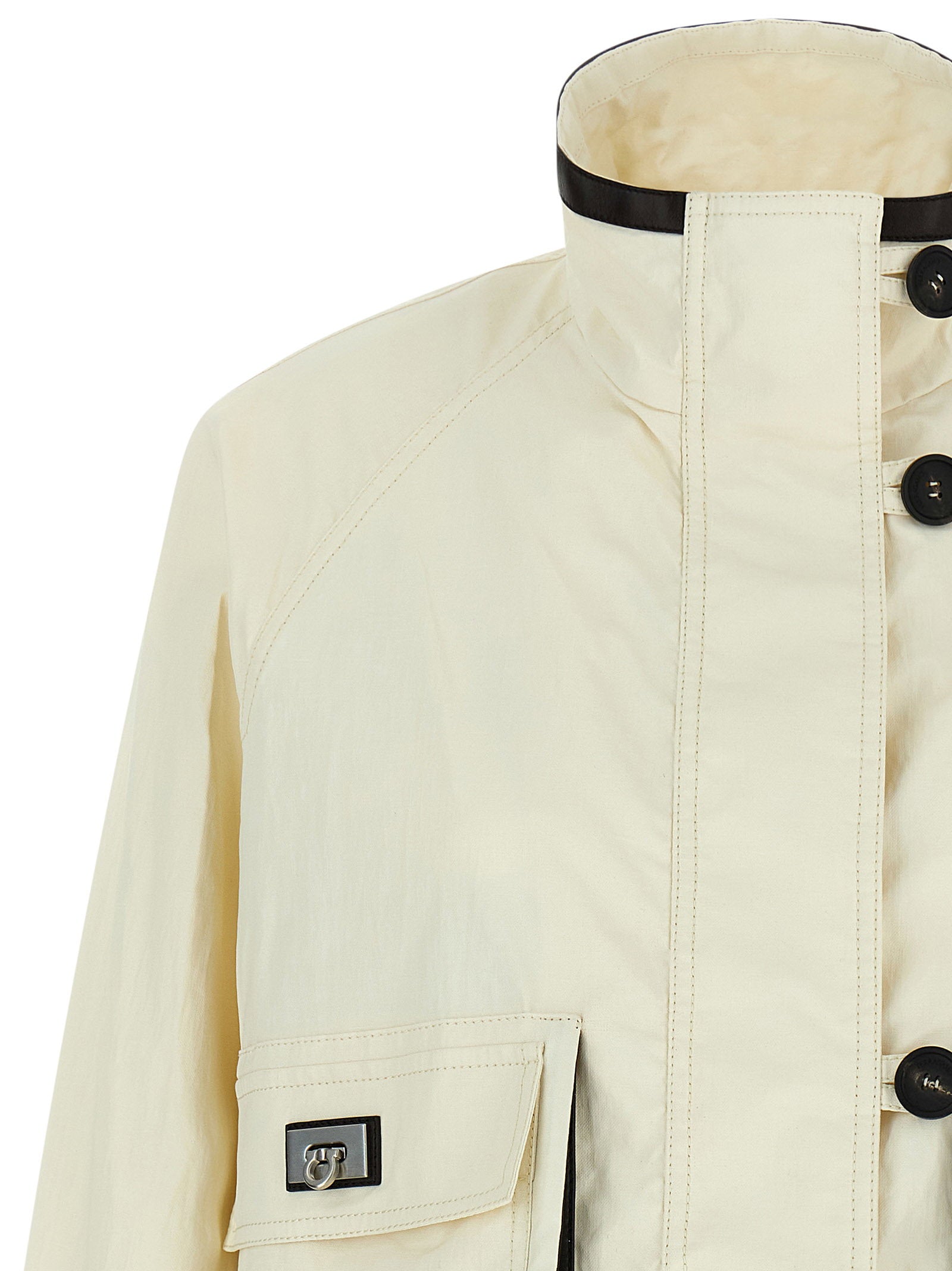 Ferragamo Tech Linen Jacket White