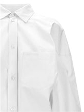 Balenciaga Asymmetric Shirt With Logo Embroidery White