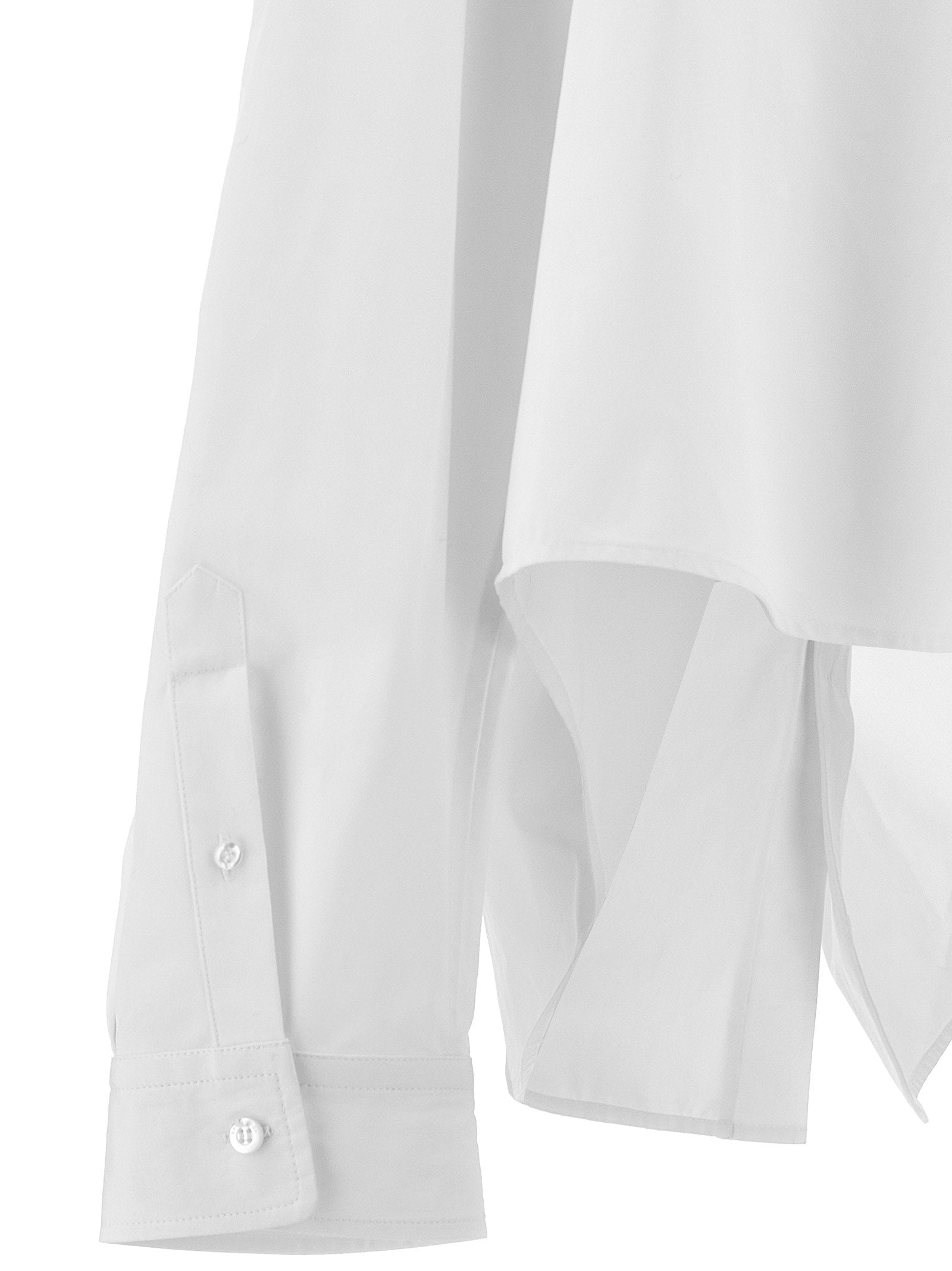 Balenciaga Asymmetric Shirt With Logo Embroidery White