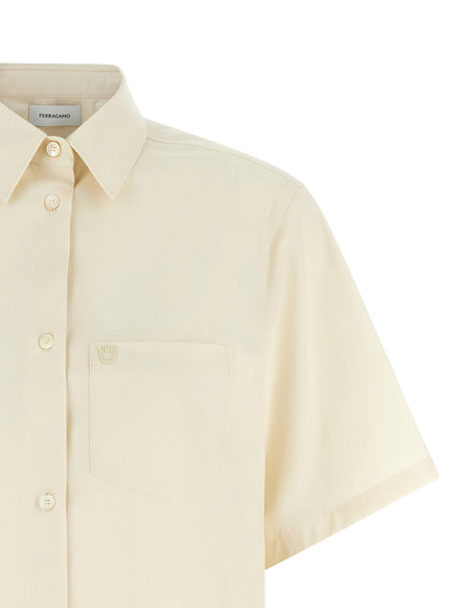 Ferragamo Gancini Shirt Beige