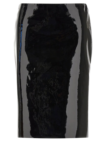 Ferragamo Patent Skirt Black  