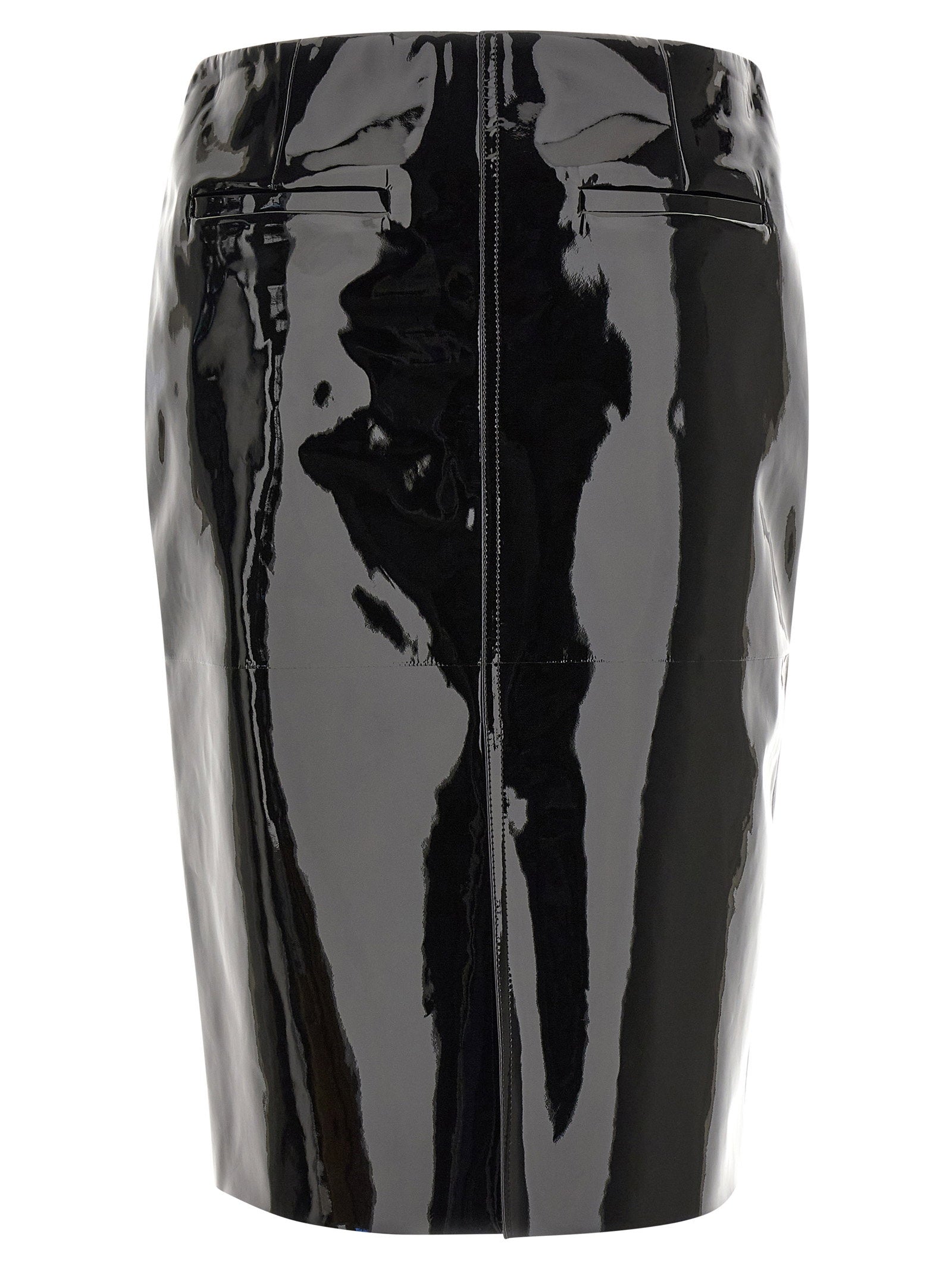 Ferragamo Patent Skirt Black  