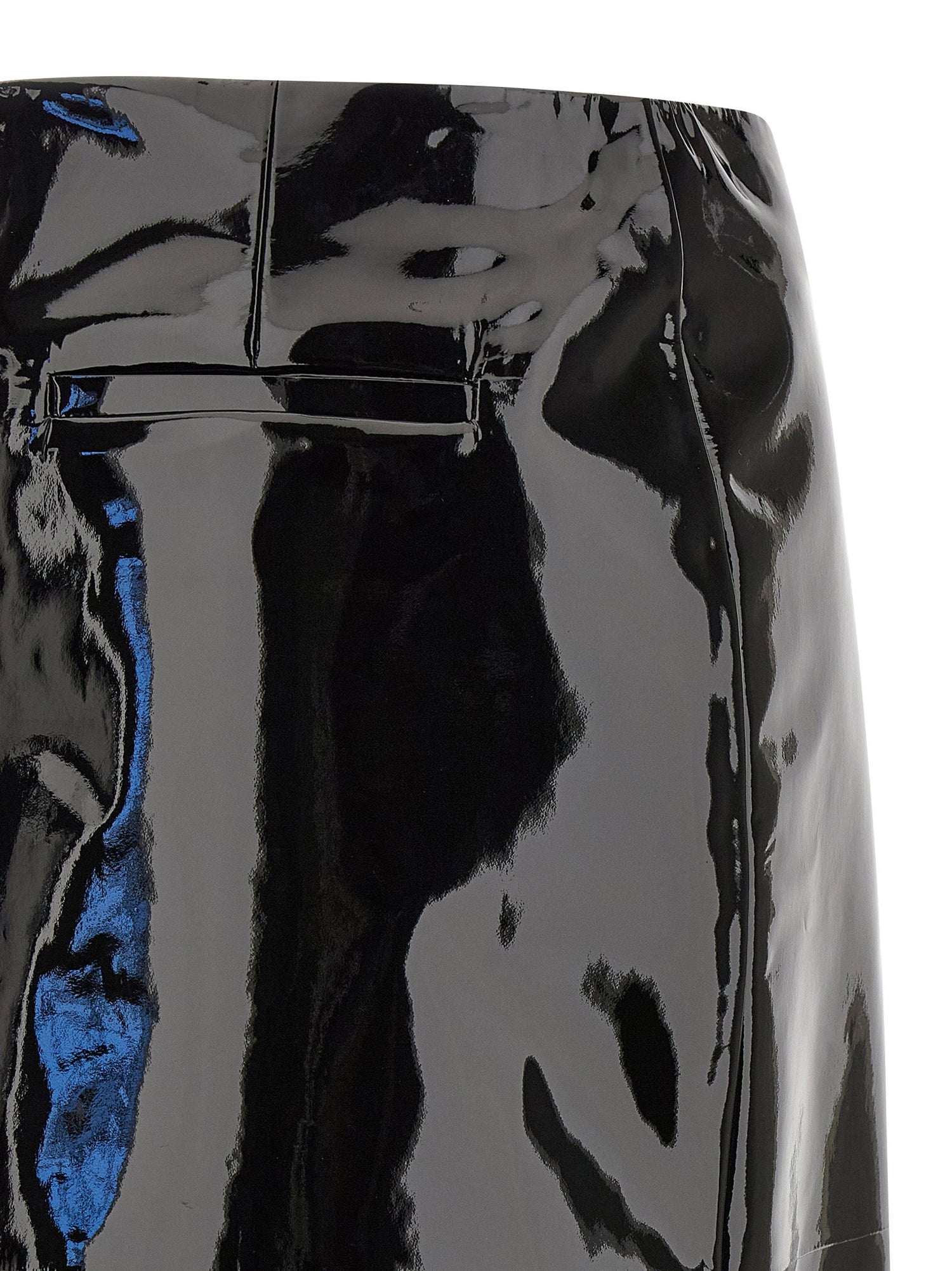 Ferragamo Patent Skirt Black  