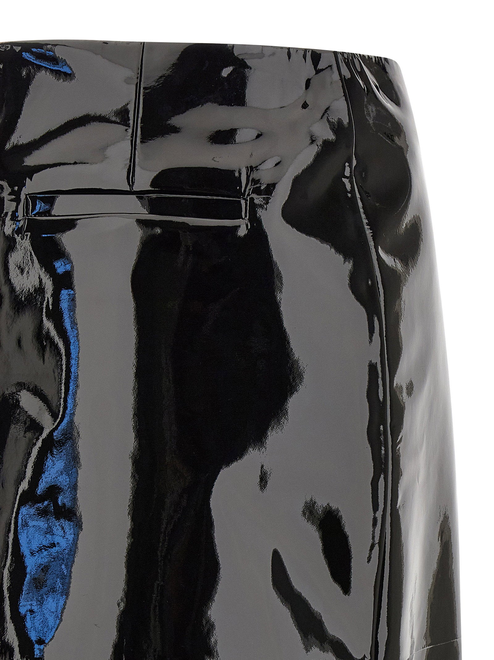 Ferragamo Patent Skirt Black  