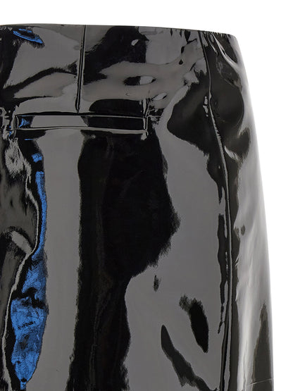 Ferragamo Patent Skirt Black  
