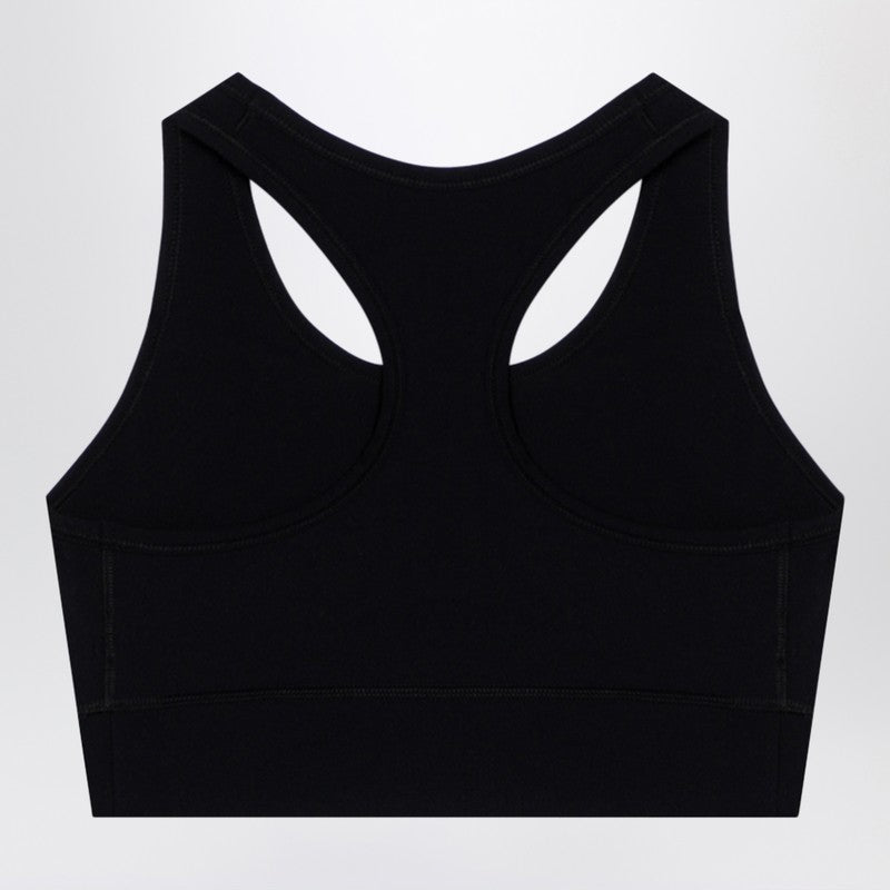 Balenciaga Black Matt Nylon-Blend Sleeveless Top with Reflective Logo Black