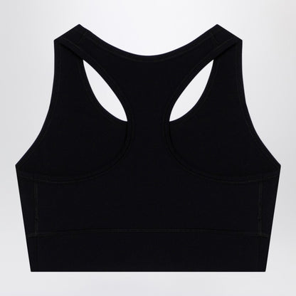 Balenciaga Black Matt Nylon-Blend Sleeveless Top with Reflective Logo Black