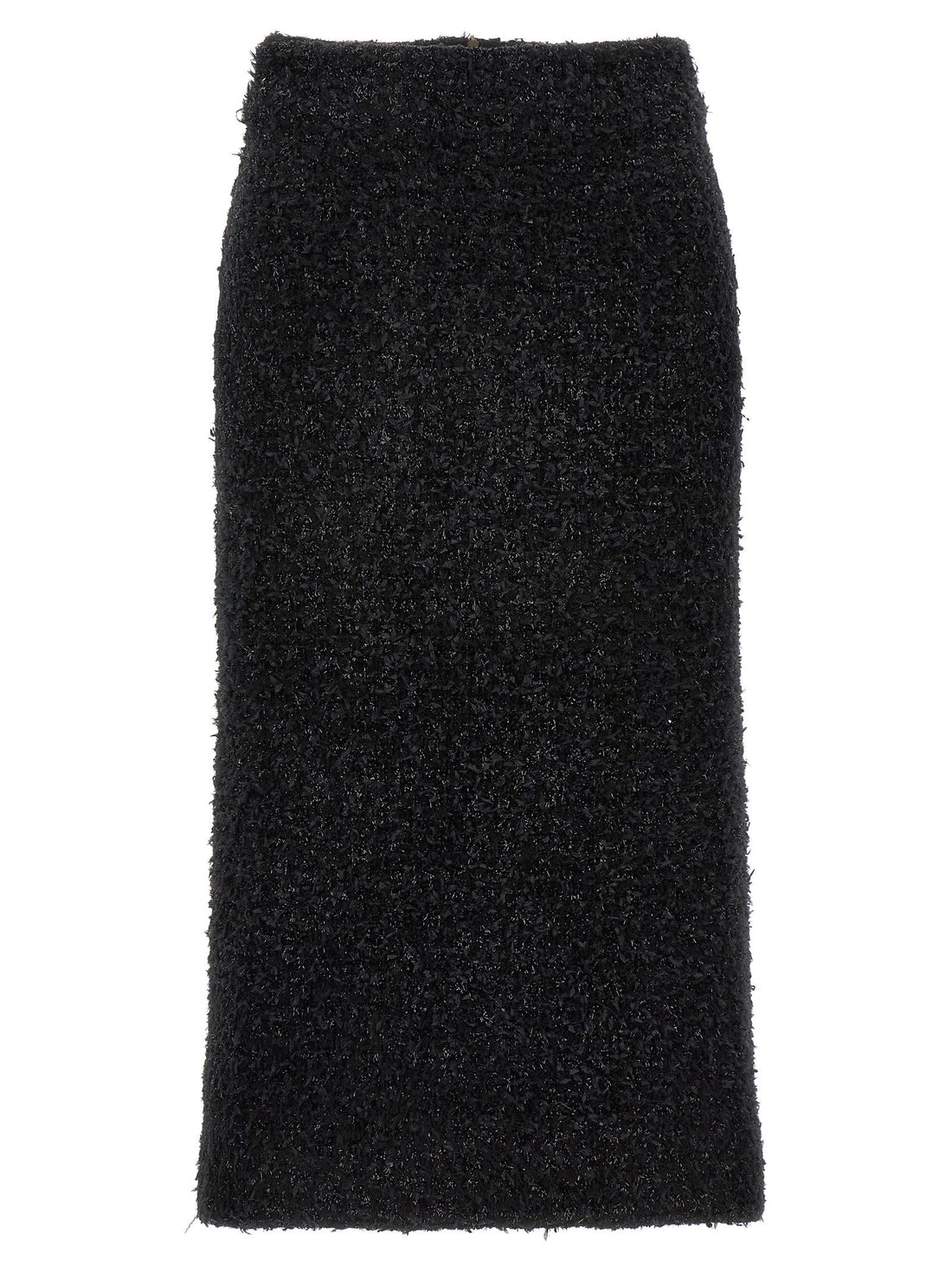 Balenciaga Tweed Midi Skirt Black