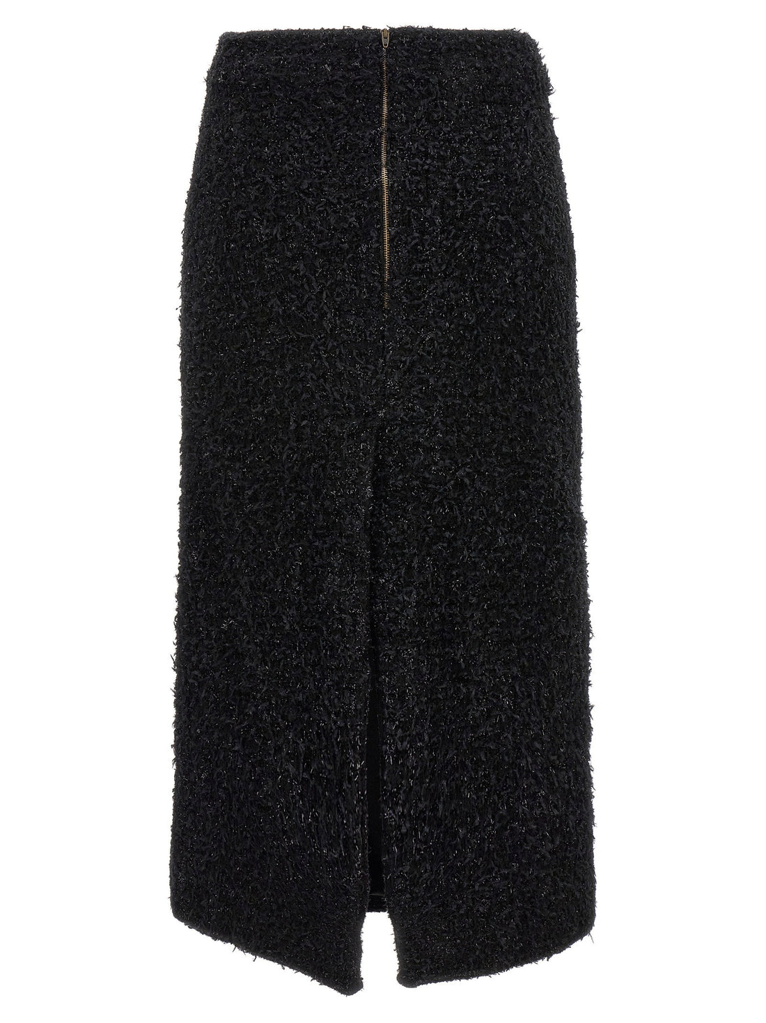 Balenciaga Tweed Midi Skirt Black