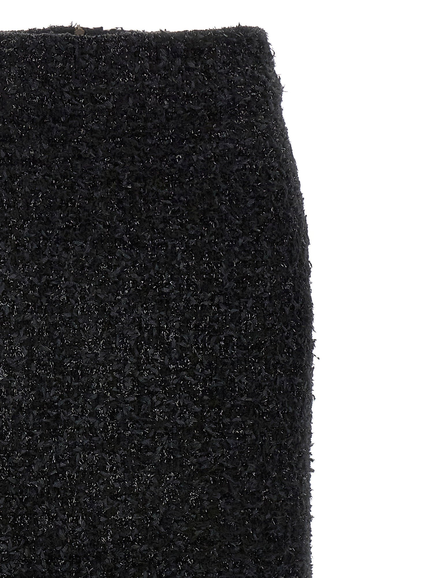 Balenciaga Tweed Midi Skirt Black
