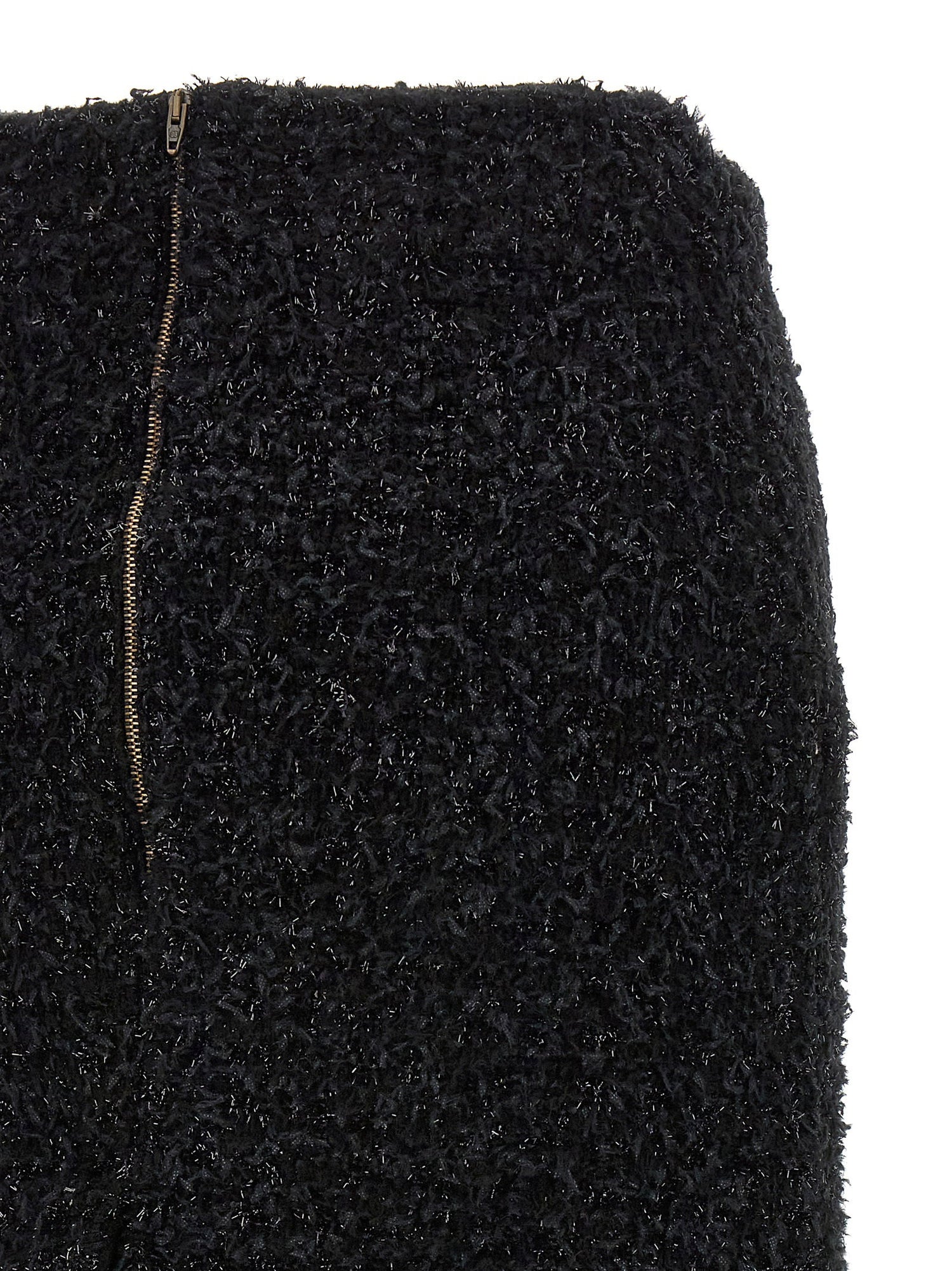 Balenciaga Tweed Midi Skirt Black