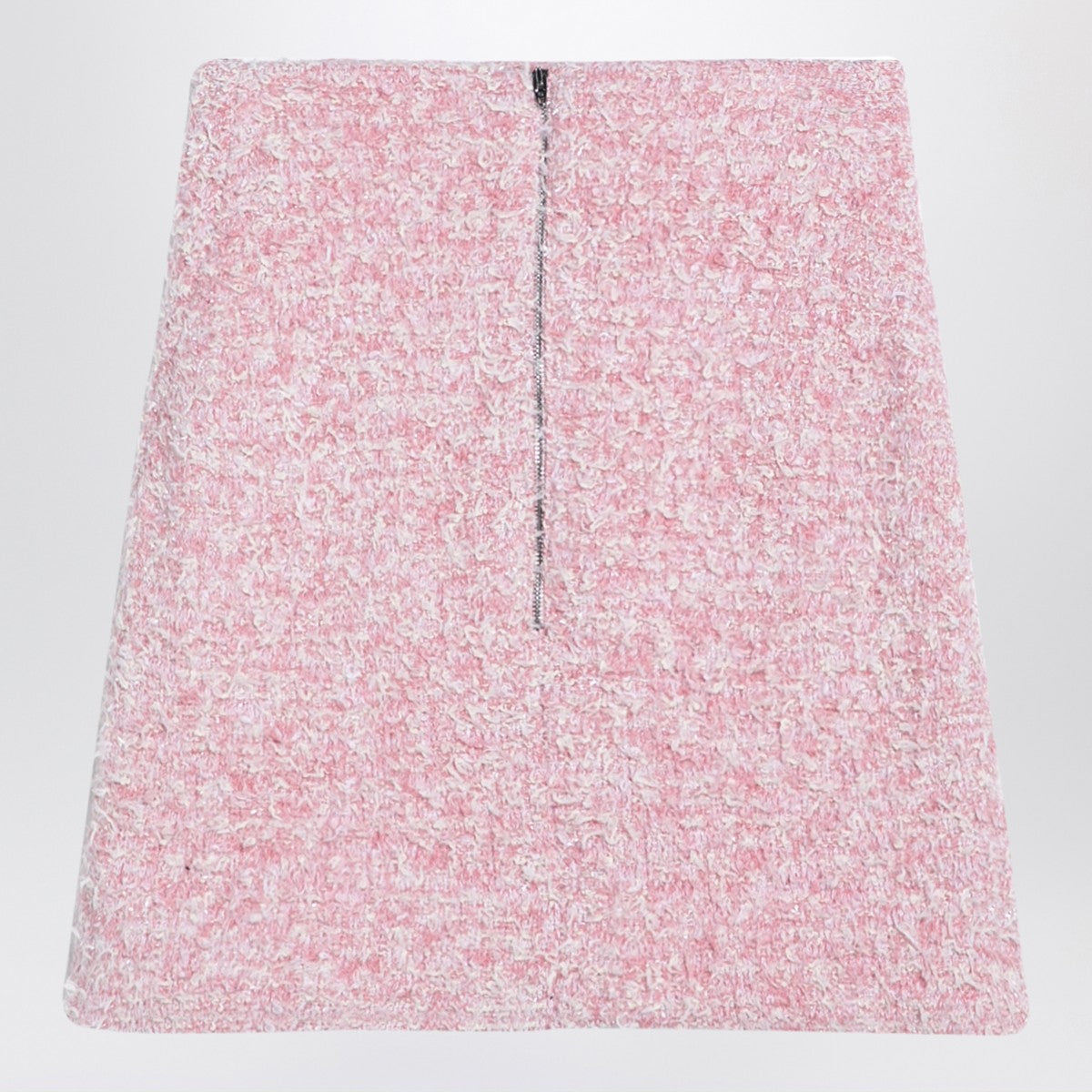 Balenciaga Pink Tweed Cotton-Blend Mini Skirt Pink