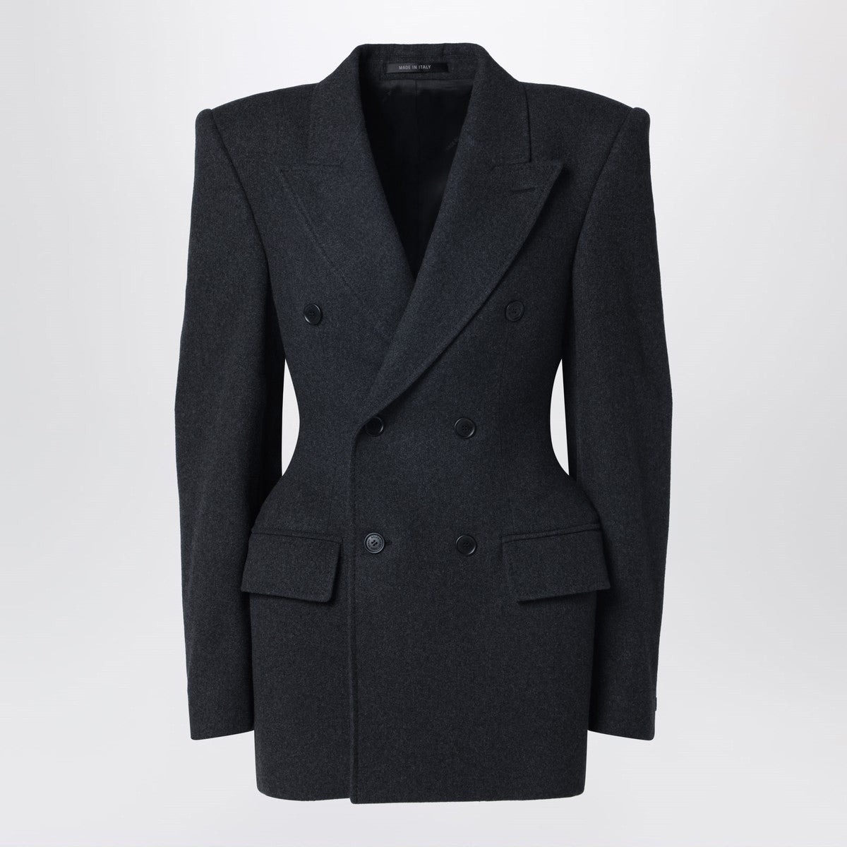 Balenciaga Double-Breasted Cashmere Jacket Grey