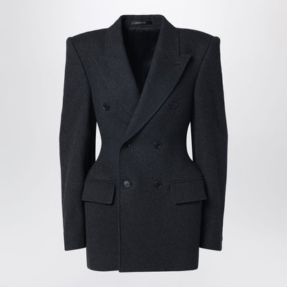 Balenciaga Double-Breasted Cashmere Jacket Grey