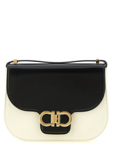 Ferragamo North-south Double Gancini (xs) Crossbody Bag White/Black
