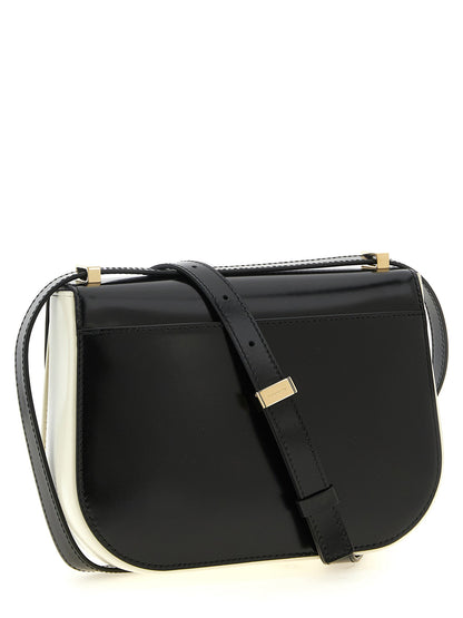 Ferragamo North-south Double Gancini (xs) Crossbody Bag White/Black