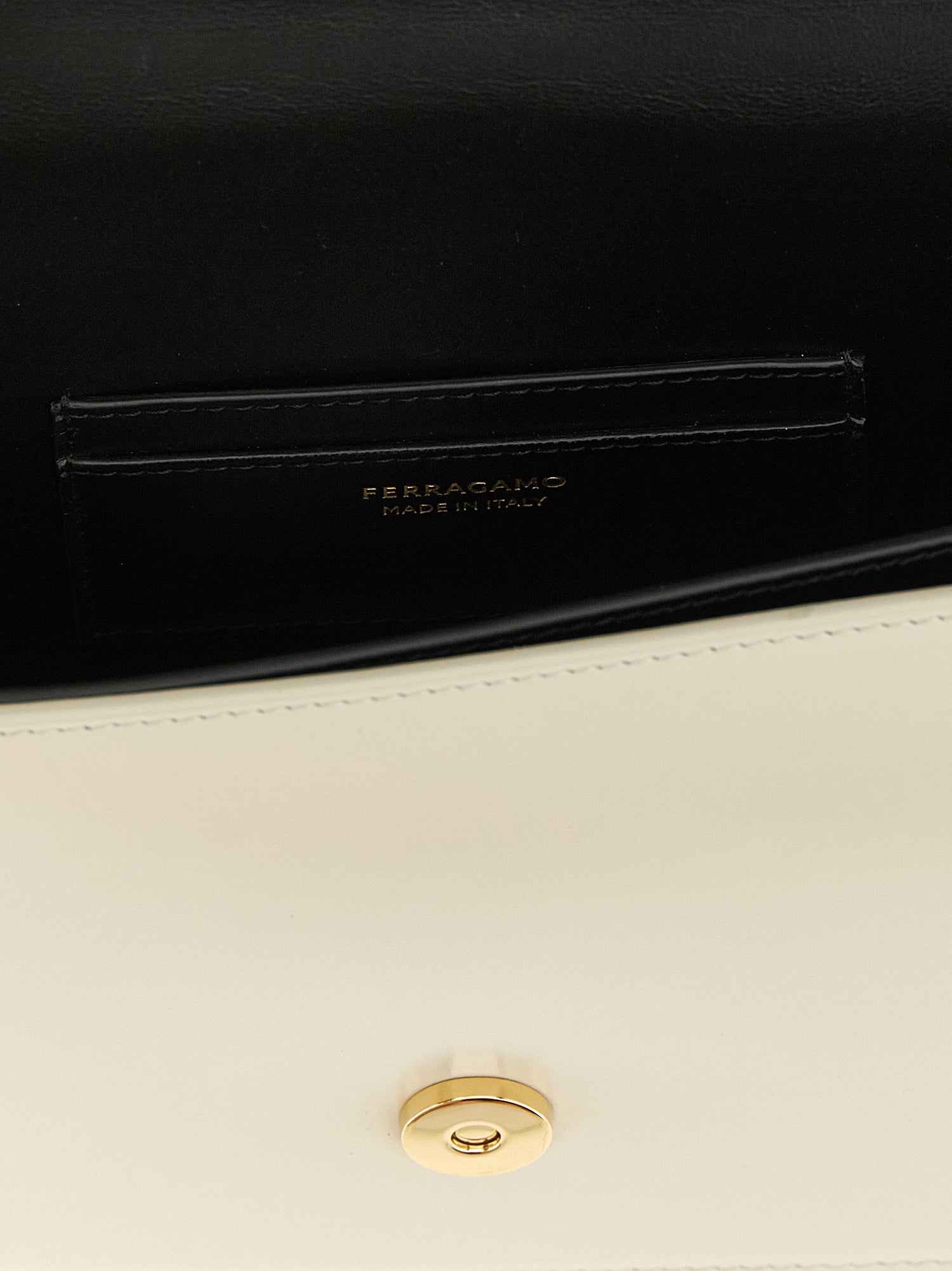 Ferragamo North-south Double Gancini (xs) Crossbody Bag White/Black