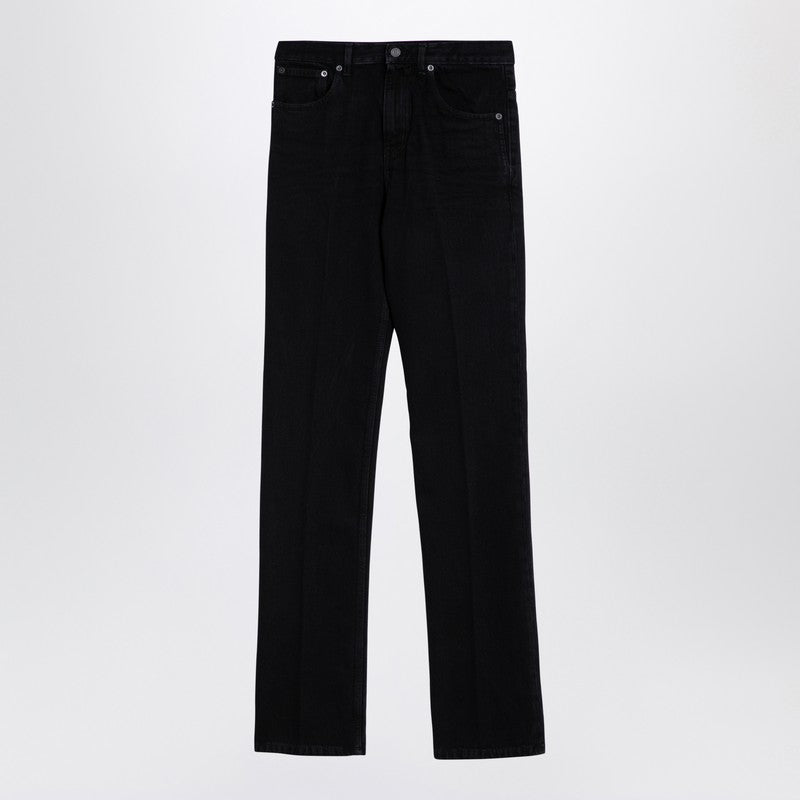Saint Laurent High-Rise Black Denim Jeans in Cotton Black
