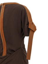 Ferragamo Dress With Leather Straps Brown