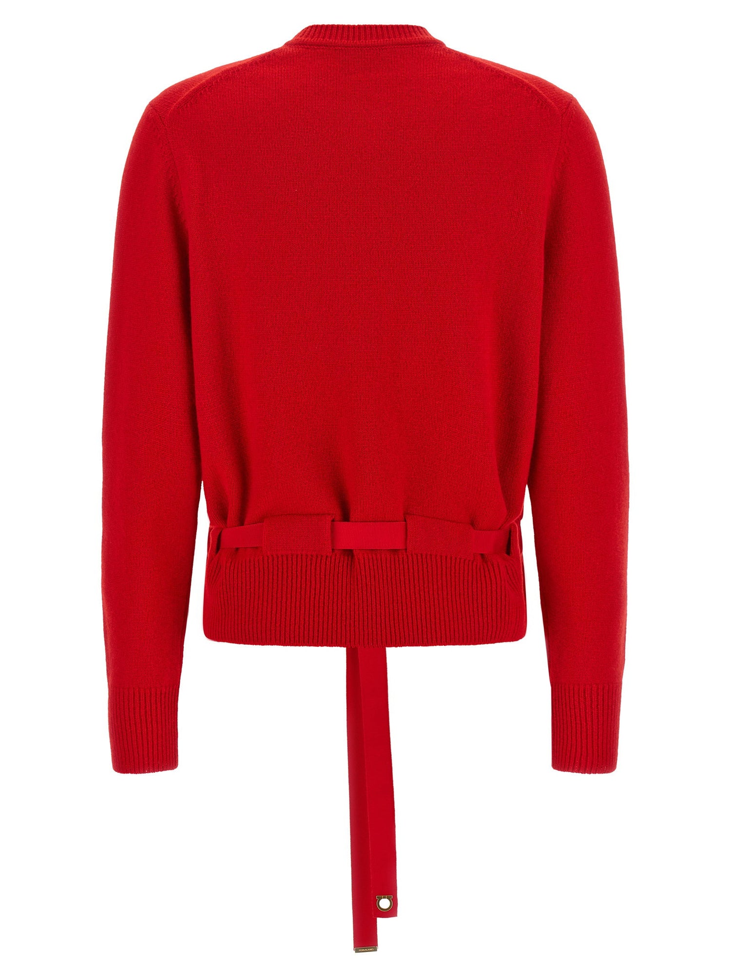 Ferragamo Belted Cardigan Red