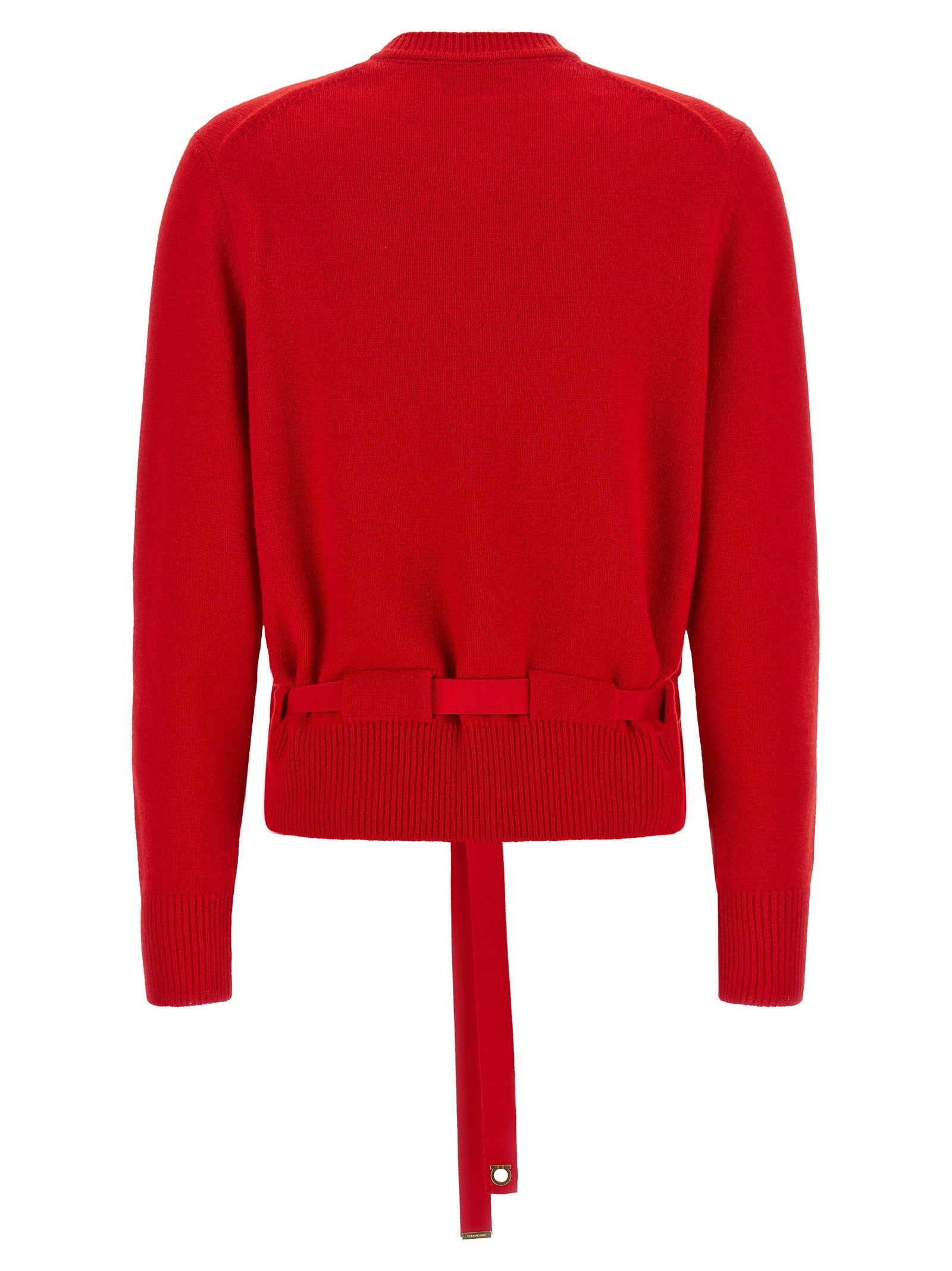 Ferragamo Belted Cardigan Red