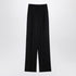 Saint Laurent Black Wool Wide-Leg Trousers Black