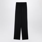 Saint Laurent Black Wool Wide-Leg Trousers Black