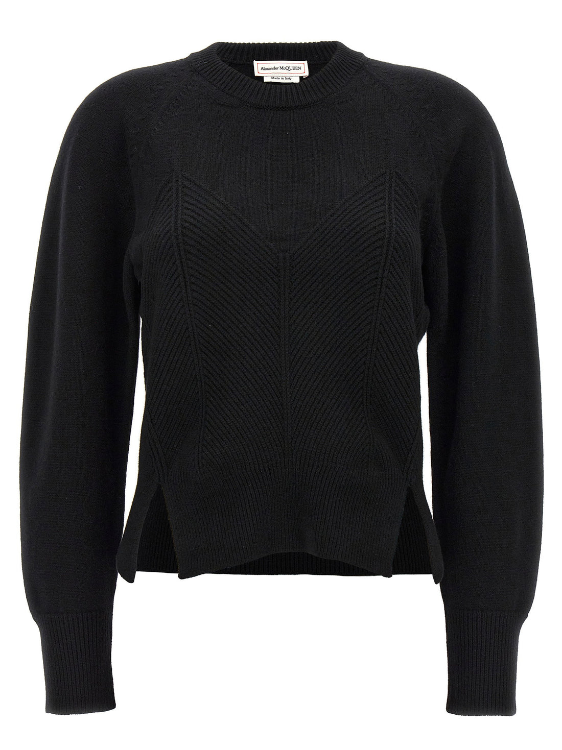 Alexander McQueen Chevron Corset Sweater Black