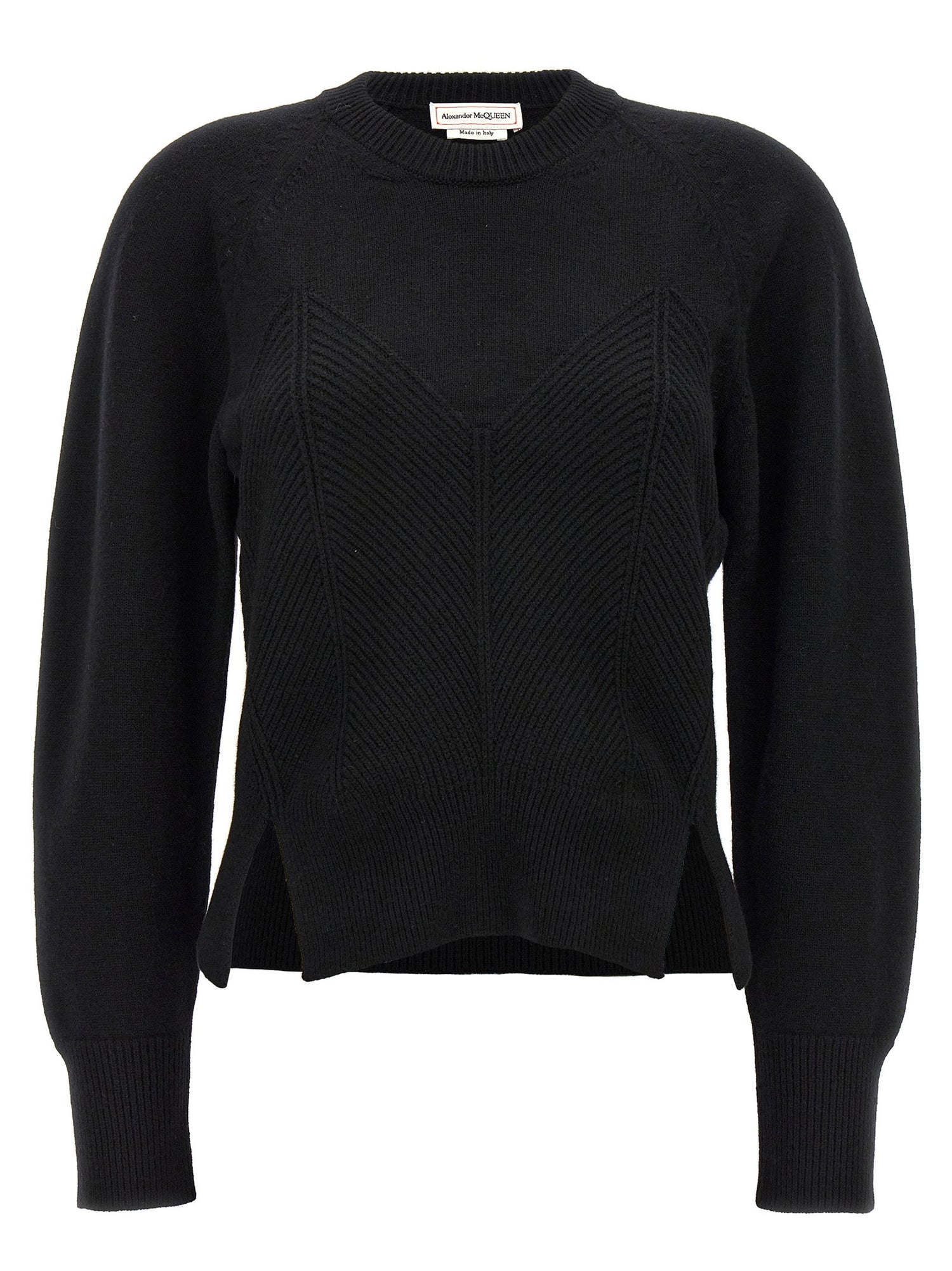 Alexander McQueen Chevron Corset Sweater Black