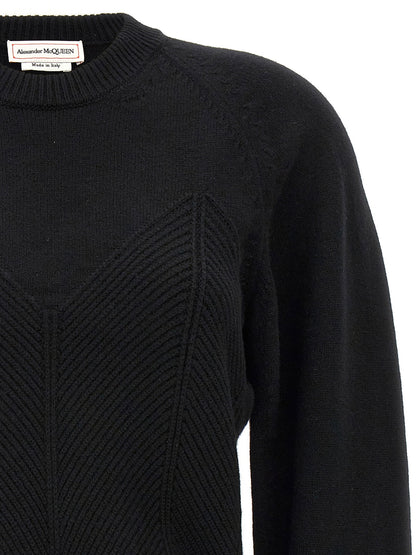 Alexander McQueen Chevron Corset Sweater Black