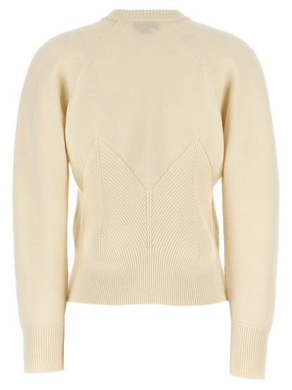 Alexander McQueen Chevron Corset Sweater White