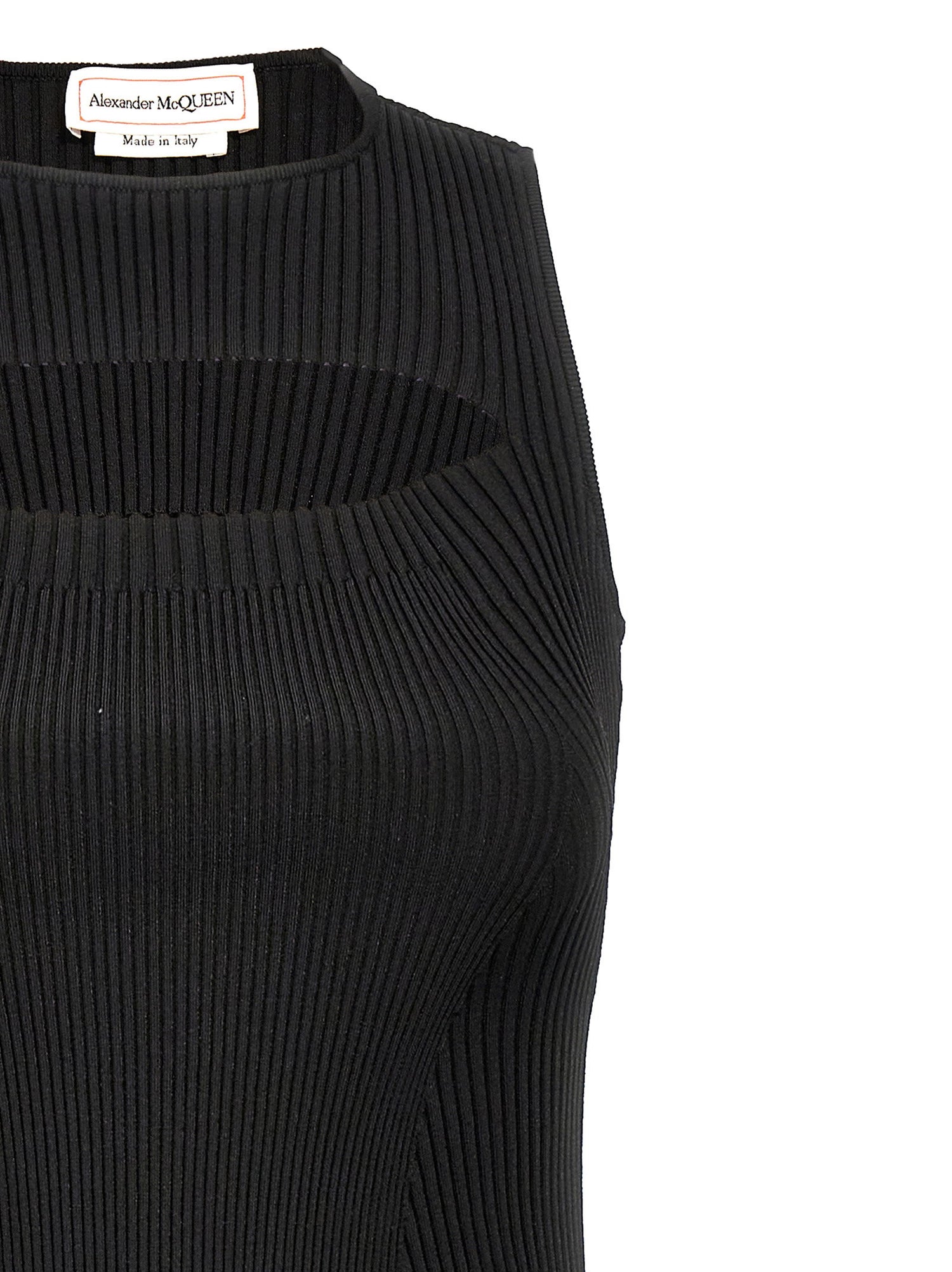 Alexander McQueen Ribbed Knit Dress Black  