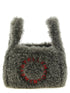 Stella Mccartney Shearling Logo Shoulder Bag Gray