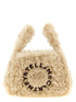 Stella Mccartney Shearling Logo Shoulder Bag Beige