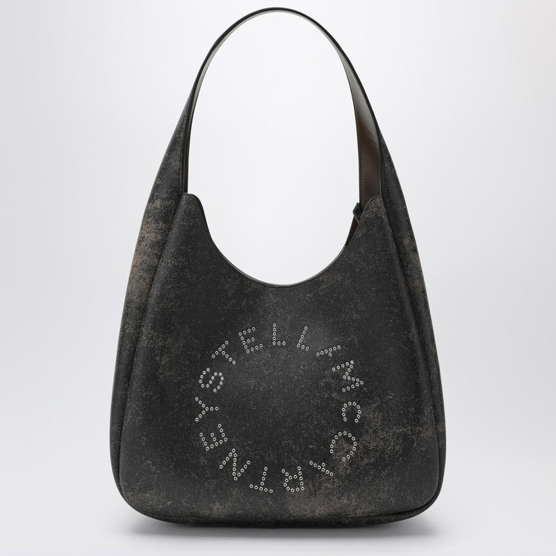 Stella McCartney Large Hobo Bag With Aged Logo Detail Brown