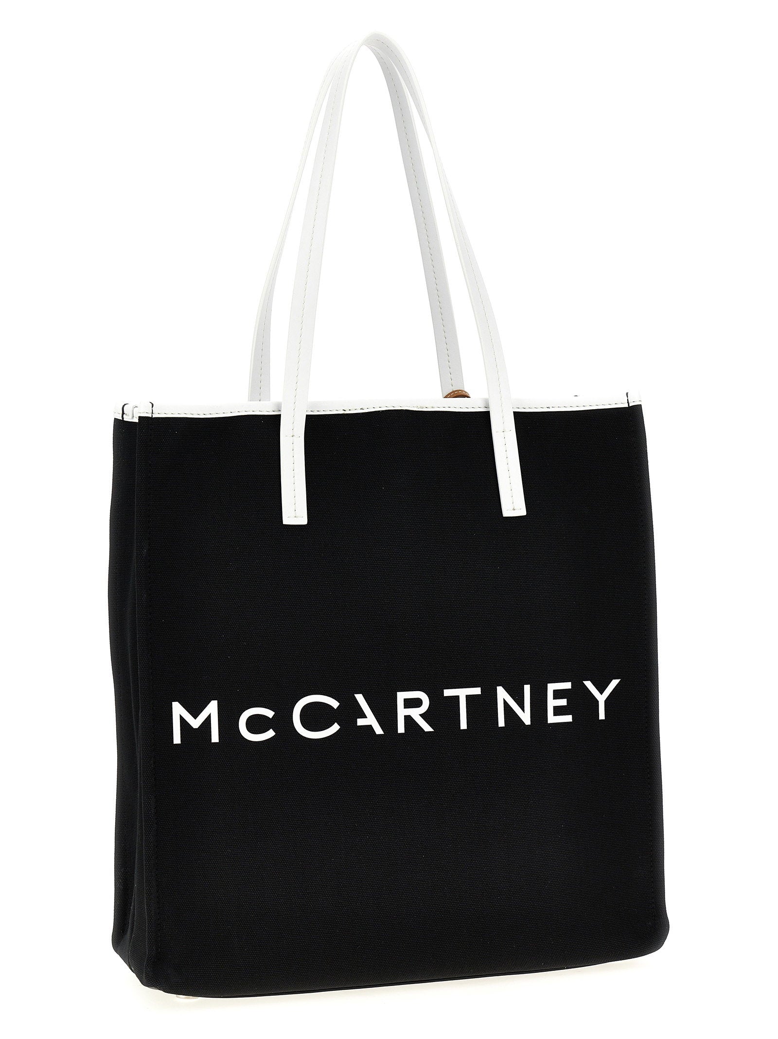 Stella Mccartney Smc Bananatex® Large Shopping Bag White/black