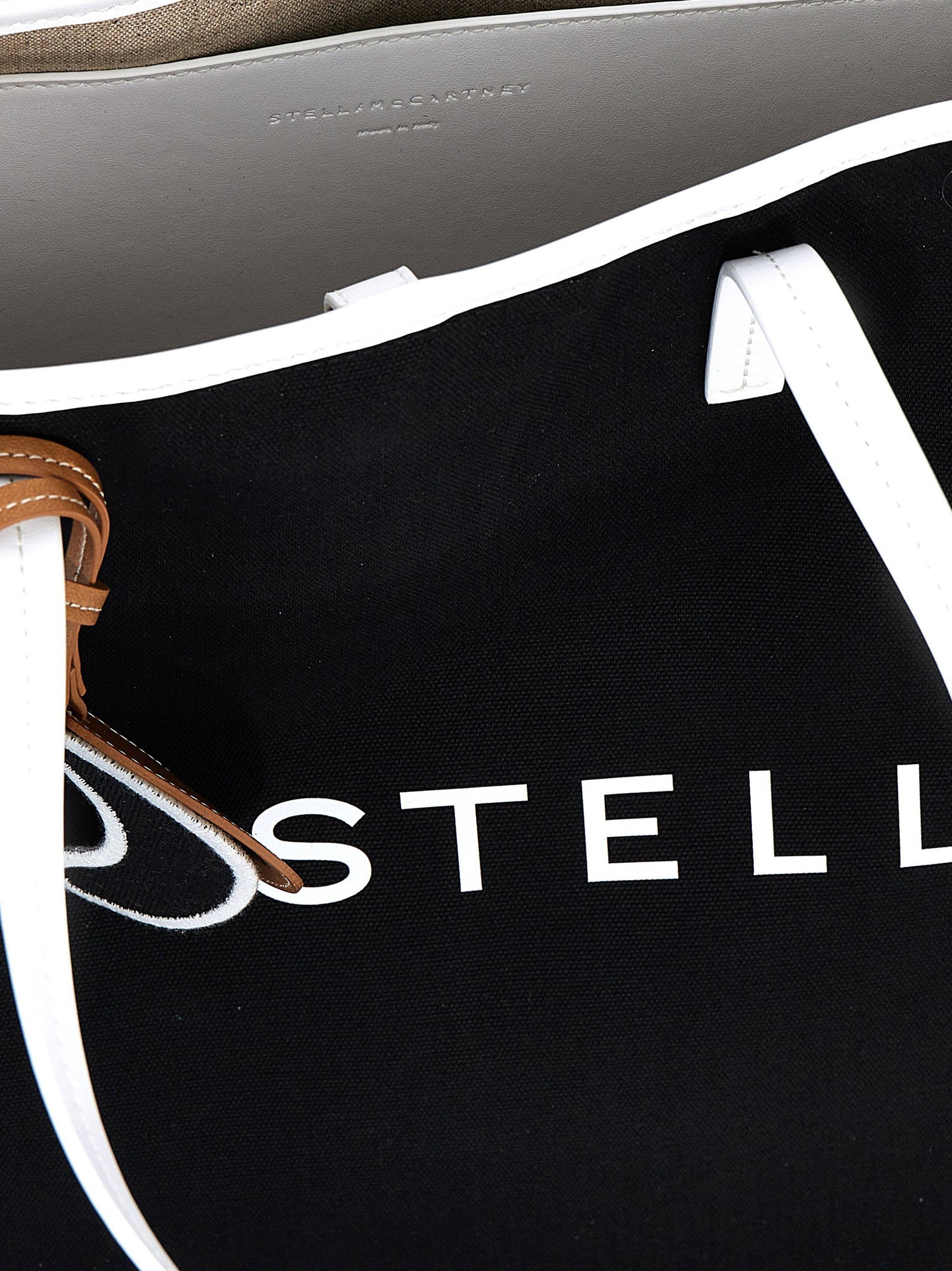 Stella Mccartney Smc Bananatex® Large Shopping Bag White/black