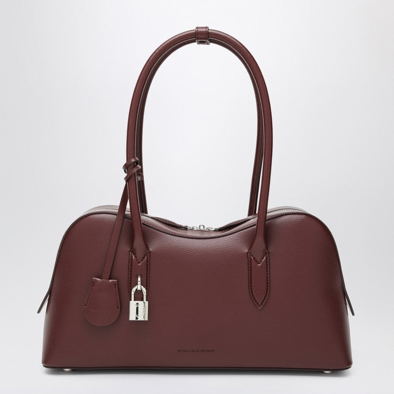 Stella McCartney Ryder Quilted Vegan-Leather Bordeaux Shoulder Bag Red
