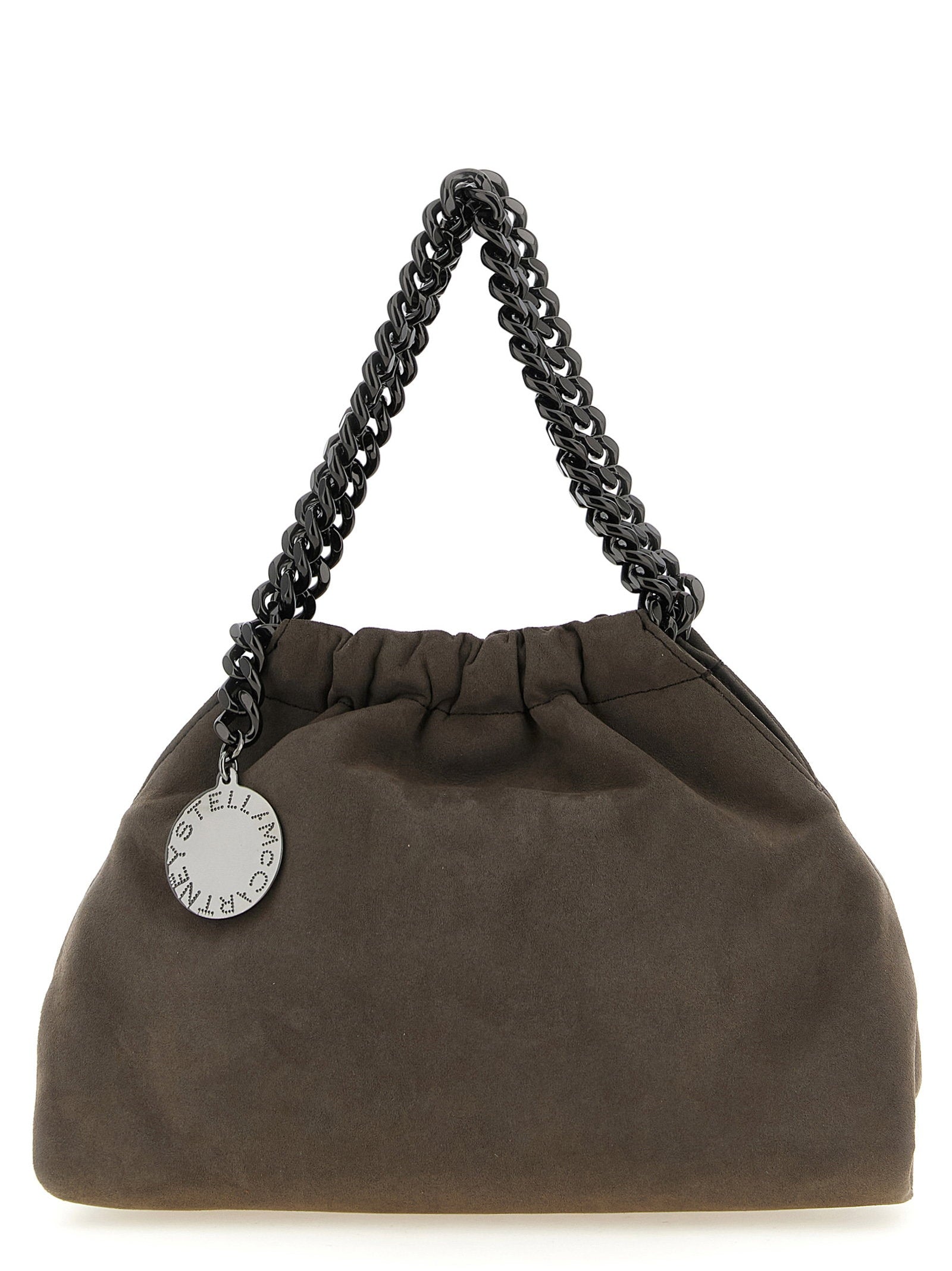 Stella Mccartney Falabella Mini Drawstring Crossbody Bag Gray