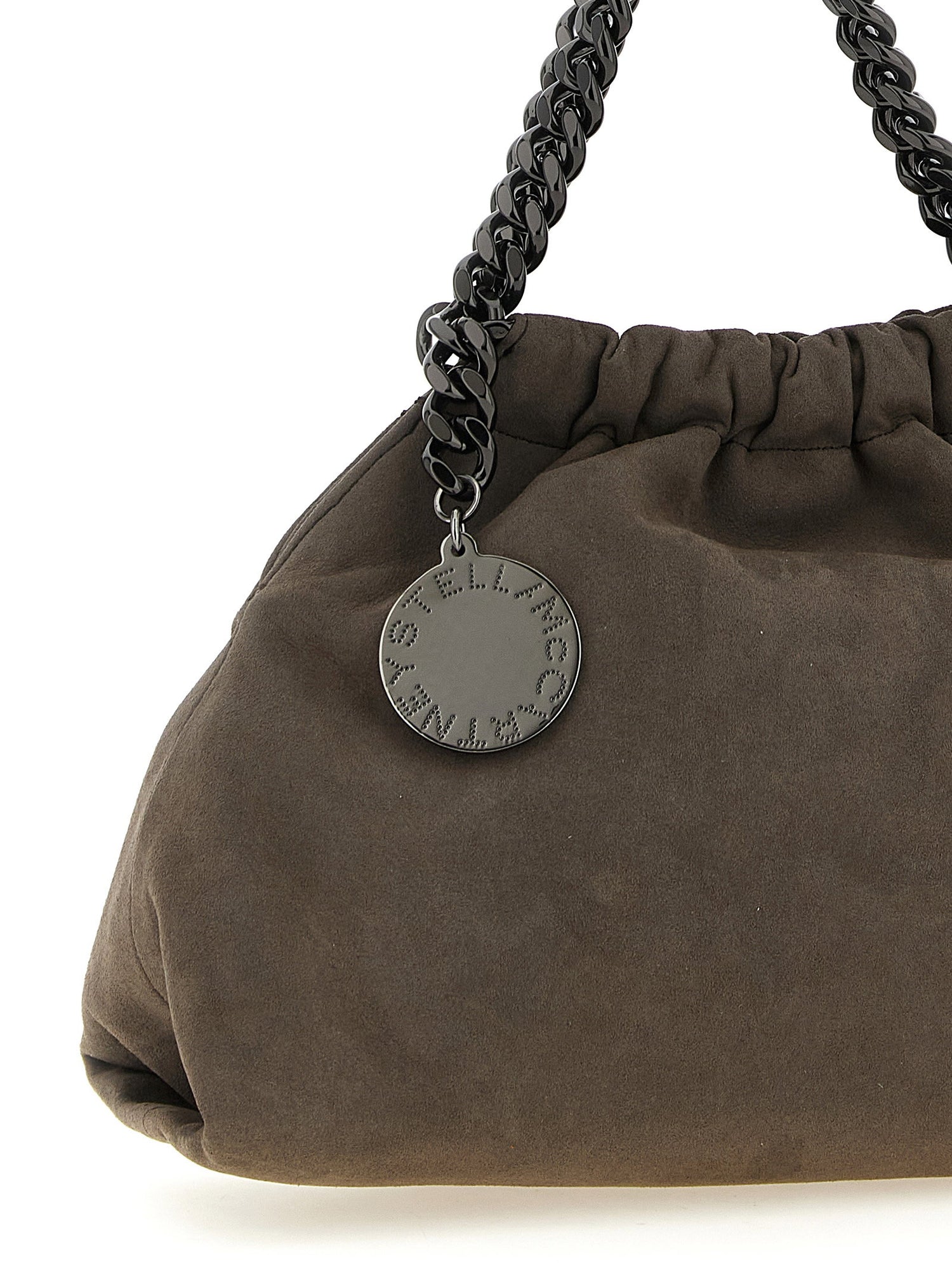 Stella Mccartney Falabella Mini Drawstring Crossbody Bag Gray