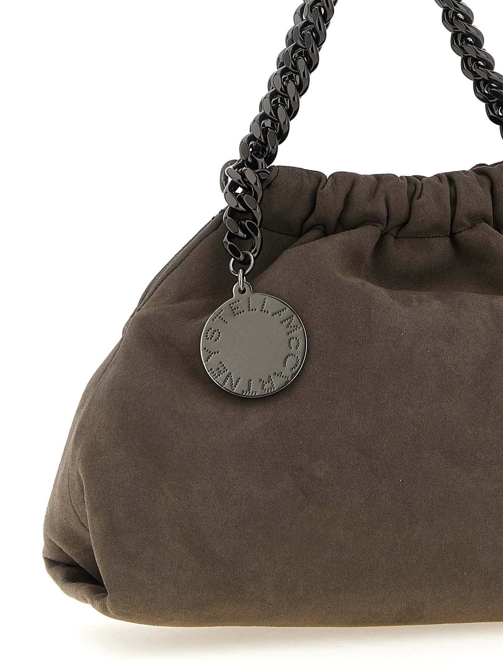 Stella Mccartney Falabella Mini Drawstring Crossbody Bag Gray