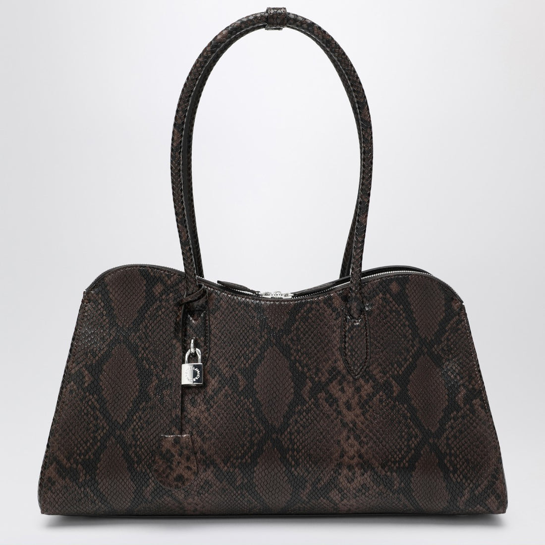Stella McCartney Espresso Snake-Effect Ryder Tote Bag Brown