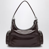 Stella McCartney Medium Dartmoor Glossy Faux Leather Shoulder Bag Burgundy